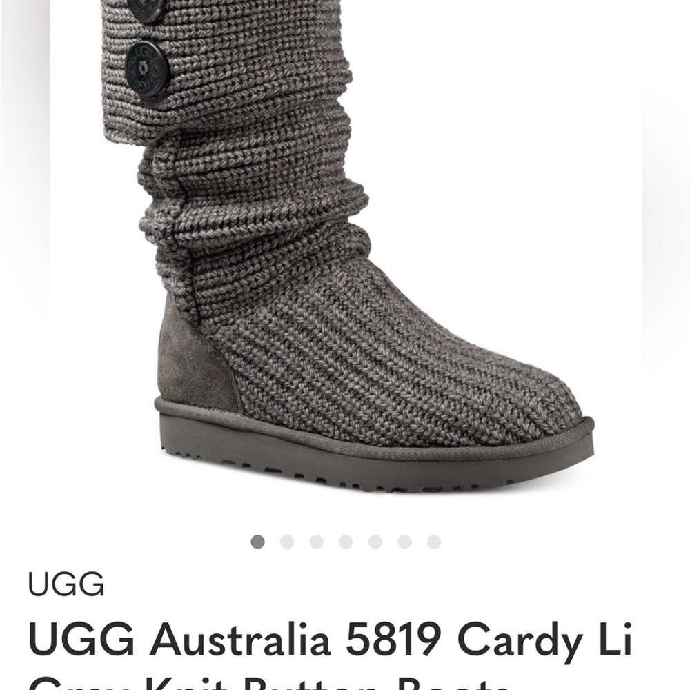 UGG Charcoal Knit Button Boots